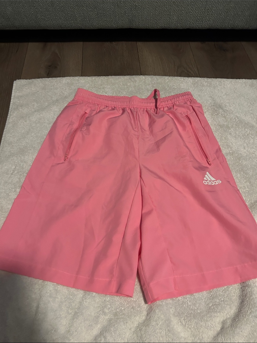 adidas Pink Performance Shorts with Zip Pockets
